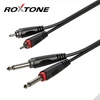 Kép 1/3 - Roxtone RACC150L1 2x6,3 Jack - 2xRCA kábel, 1m