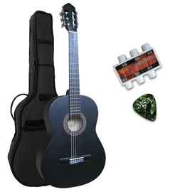 MSA MI-39 BK , 4/4-es matt fekete klasszikus gitár szett