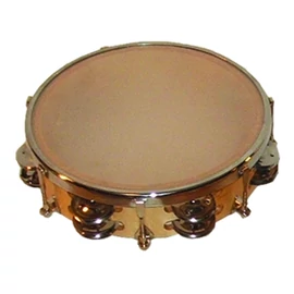 Hangolható csörgődob 6 pár csengővel, fa test, 20 cm