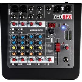 Allen&Heath ZED-6FX, kisformátumú keverő, 2 monó/2 sztereó csatorna, effekt