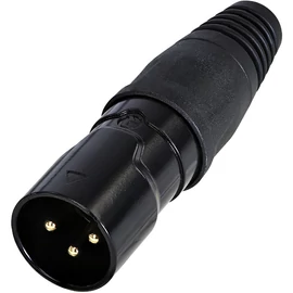 REAN XLR 3P kábelcsatlakozó papa, IP65, fekete/arany - ömlesztve csomagolt