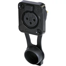 REAN 3P XLR kábelcsatlakozó mama aljzat IP65 fekete/ón - ömlesztve csomagolt