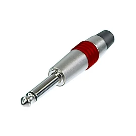 Rean NYS224C-2 1/4" Jack dugó, két pólusú, mono, öntött fém ház, vörös jelölőgyűrűvel