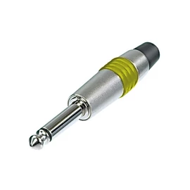 Rean NYS224C-4 1/4" Jack dugó, két pólusú, mono, öntött fém ház, sárga jelölőgyűrűvel