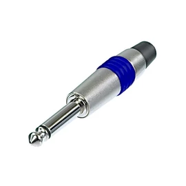 Rean NYS224C-6 1/4" Jack dugó, két pólusú, mono, öntött fém ház, kék jelölőgyűrűvel