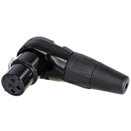 REAN 3P XLR derékszögű kábelcsatlakozó mama fekete/ezüst érintkezők