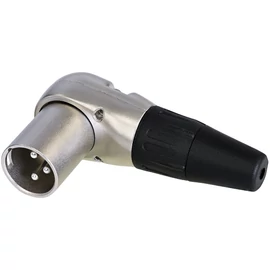 REAN 3P XLR derékszögű kábelcsatlakozó papa króm/ezüst érintkezők