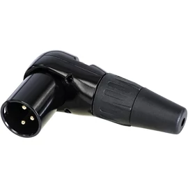 REAN 3P XLR derékszögű kábelcsatlakozó papa fekete