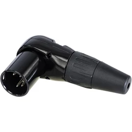 REAN 5P XLR derékszögű kábelcsatlakozó papa fekete/ezüst érintkezők