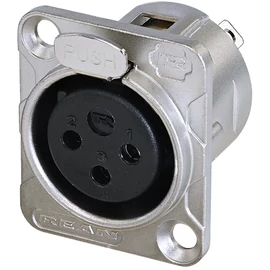 REAN 3P XLR csatlakozóaljzat mama nikkelezett ház, forrasztófülekkel