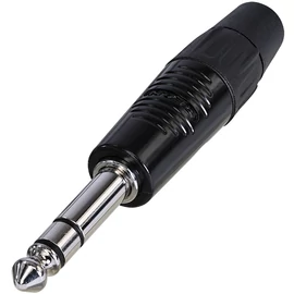 REAN sztereó 6,3mm JACK fekete ház, ónozott érintkezők, ömlesztett csomagolás