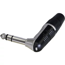 REAN sztereó 6,3mm JACK, derékszögű krómozott ház, ónozott érintkezők, ömlesztett csomagolás