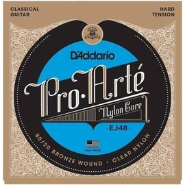 D'Addario EJ48 klasszikus gitár húrkészlet pro-arte, húrkészlet, nylon/bronz 80-20, hard tension
