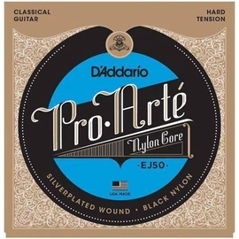 D'Addario EJ50 klasszikus gitár húrkészlet pro-arte black, húrkészlet, fekete nylon/silver wound, hard tension