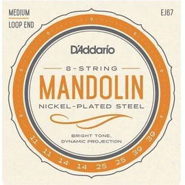 D'Addario EJ67 mandolín húrkészlet 011-039, nikkel, medium gauge