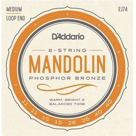 D'Addario EJ74 mandolín húrkészlet 011-040, phosphor-bronze, medium