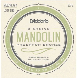 D'Addario EJ75 mandolín húrkészlet 0115-041, phosphor-bronze, medium/heavy