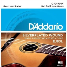 D'Addario EJ83L akusztikus gitár húrkészlet gypsy jazz, húrkészlet 10-44 ezüst palást lite