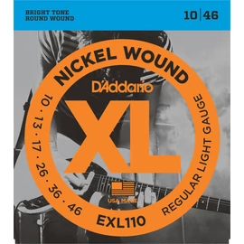 D'Addario EXL110 elektromos gitár húrkészlet 10-46 nikkel, széria XL super lite