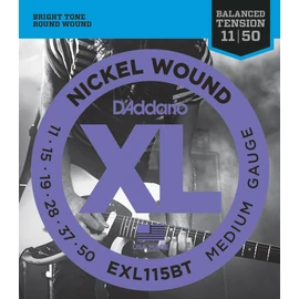 D'Addario EXL115BT elektromos gitár húrkészlet 11-50 nikkel, nickel wound, regular lite