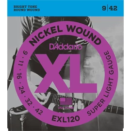 D'Addario EXL120 elektromos gitár húrkészlet 9-42 nikkel, széria XL super lite