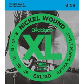 D'Addario EXL130 elektromos gitár húrkészlet 8-38 nikkel, széria XL extra super lite