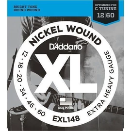 D'Addario EXL148 elektromos gitár húrkészlet 12-60 nikkel, széria XL extra heavy
