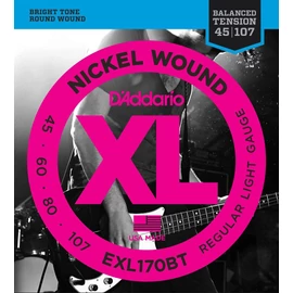 D'Addario EXL170BT basszus gitár húrkészlet 45-107 nikkel, széria XL long scale