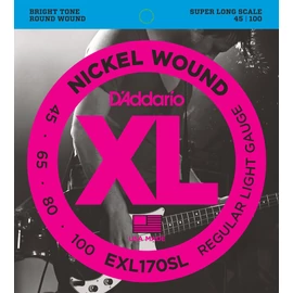 D'Addario EXL170SL basszus gitár húrkészlet 45-100 nikkel, széria XL super long scale