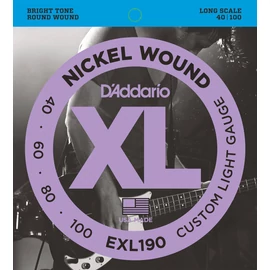 D'Addario EXL190 basszus gitár húrkészlet 45-100 nikkel, széria XL long scale