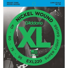 D'Addario EXL220 basszus gitár húrkészlet 40-95 nikkel, széria XL long scale
