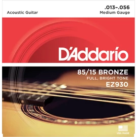 D'Addario EZ930 akusztikus gitár húrkészlet 85/15, húrkészlet 13-56 bronze round wound, medium