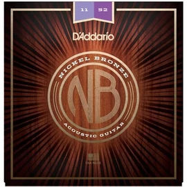 D'Addario NB1152 akusztikus gitár húrkészlet 11-52, nickel-bronze, custom light