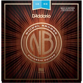D'Addario NB1252BT akusztikus gitár húrkészlet 12-52, nickel-bronze, balance tension, light