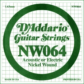 D'Addario NW064 különálló elektromos gitárhúr, nikkel, .064