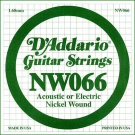 D'Addario NW066 különálló elektromos gitárhúr, nikkel, .066