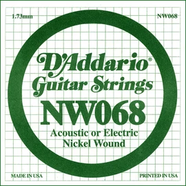 D'Addario NW068 különálló elektromos gitárhúr, nikkel, .068