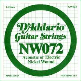 D'Addario NW072 különálló elektromos gitárhúr, nikkel, .072
