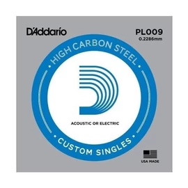 D'Addario PL009 különálló akusztikus/elektromos gitárhúr, acél, 009