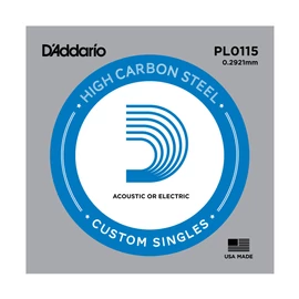 D'Addario PL0115 különálló akusztikus/elektromos gitárhúr, acél, 0115