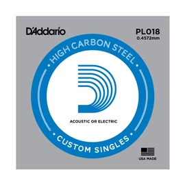 D'Addario PL018 különálló akusztikus/elektromos gitárhúr, acél, 018
