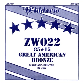 D'Addario ZW022 különálló akusztikus gitárhúr, 85/15 great american bronze, wound 022