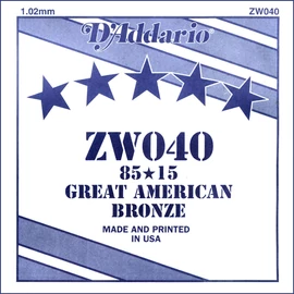 D'Addario ZW040 különálló akusztikus gitárhúr, 85/15 great american bronze, wound 040