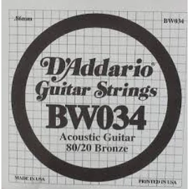D'Addario BW034 különálló akusztikus gitárhúr, 80/20, wound 034