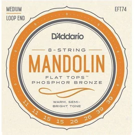 D'Addario EFT74 mandolín húrkészlet 011-039,  flat top, phosphor-bronze, medium