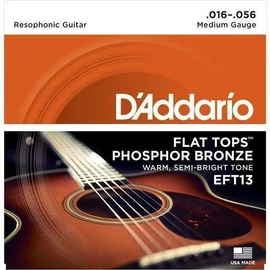 D'Addario EFT13 akusztikus gitár húrkészlet 16-56 phosphor-bronze, resophonic, flat top, medium