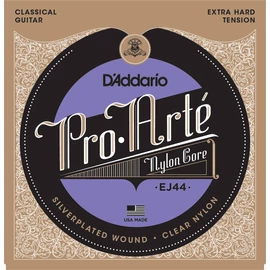 D'Addario EJ44 klasszikus gitár húrkészlet pro-arte, húrkészlet, nylon/silver wound, extra hard tension