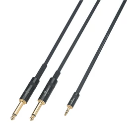 Soundsation WM-MJ2J50 - Wiremaster adapterkábel Mini jack sztereo 3,5 - 2 x Jack 6,3 Mono / 5m