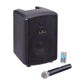 Soundsation HYPER PLAY 6AMW - 6.5" hordozható PA rendszer UHF vezeték nélküli mikrofonnal, MP3/BT lejátszóval és újratölthető akkumulátorral