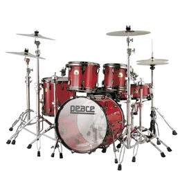 DP-24EA-5-#402 - Egyedi átlátszó felületű, akril testű, 5 részes dobszett